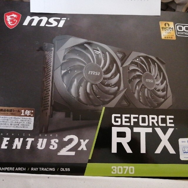 新品未使用！人気のMSI  グラボ  RTX 3070 VENTUS 2X OC