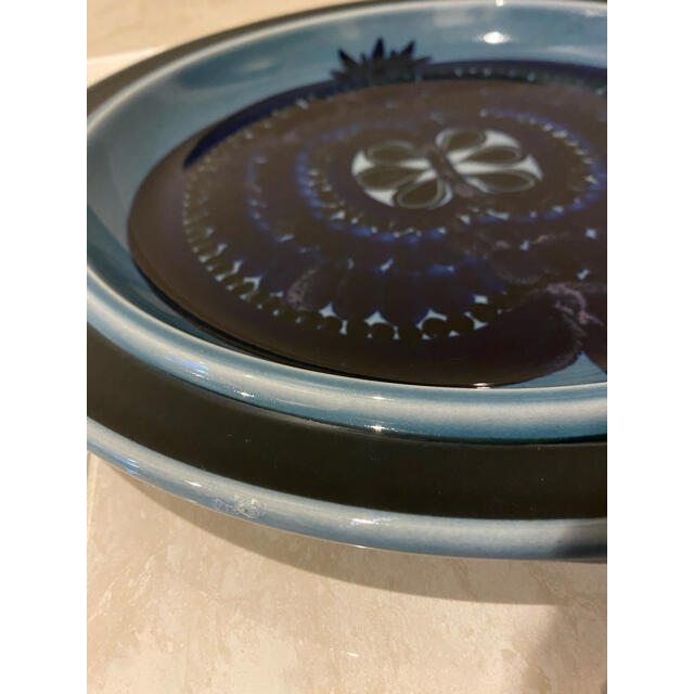 【美品】アラビア ARABIA フラクタス　ブルー　レア　大皿　33cm