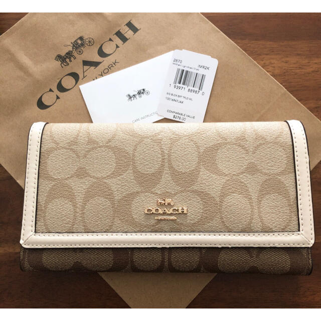 COACH - 【2020年新作☆COACH】新品!レア!長財布 カーキ ホワイト