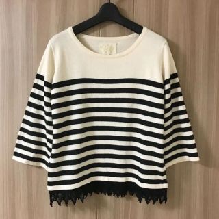 チェスティ(Chesty)のChesty裾レースボーダーニット(sizeFree)(ニット/セーター)