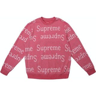 シュプリーム(Supreme)のSupreme Jacquard Logo Crewneck Dark Pink(ニット/セーター)