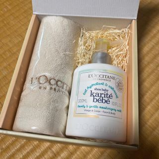 ロクシタン(L'OCCITANE)の新品未開封♡L’OCCITANE♡シア ベイビーモイスチャーミルク&タオルセット(ボディローション/ミルク)