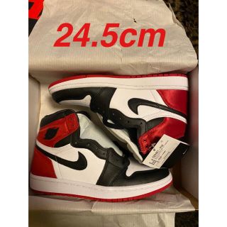 ナイキ(NIKE)のNike air jordan 1 satin black toe 24.5(スニーカー)