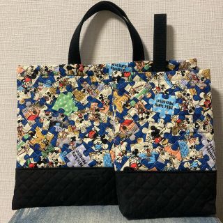 HANDMADE♢レッスンバッグ&シューズケース ミッキー(外出用品)