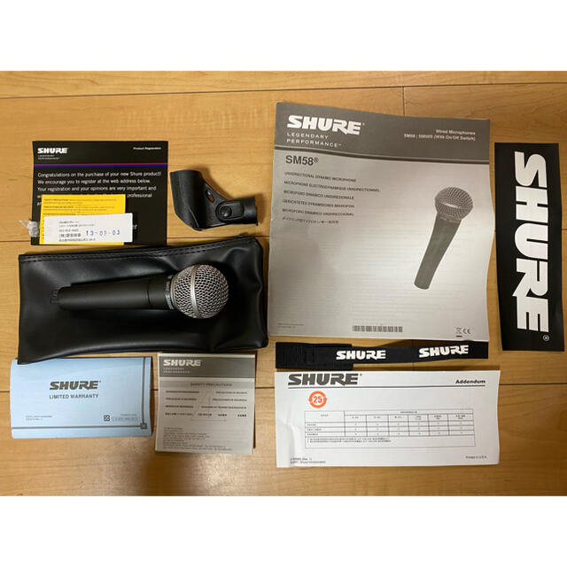 SHURE ボーカルマイク SM58  楽器のレコーディング/PA機器(マイク)の商品写真