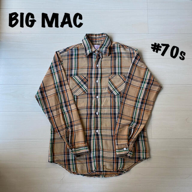 ブラック60s BIGMAC ネルシャツ ヴィンテージ XL ビッグマック - シャツ