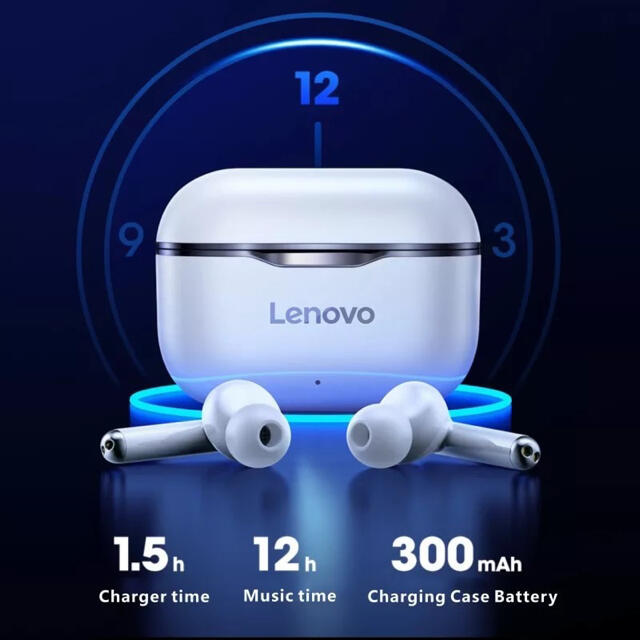 Lenovo(レノボ)の【新品カバー付】Lenovo　LivePods ブルートゥースイヤホン スマホ/家電/カメラのオーディオ機器(ヘッドフォン/イヤフォン)の商品写真