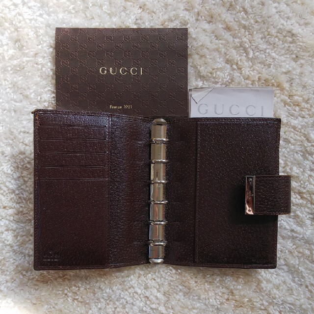 Gucci(グッチ)の GUCCI グッチ シマ 手帳 手帳ケース 手帳カバー【美品】 レディースのファッション小物(その他)の商品写真