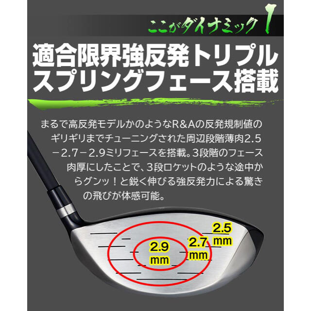 左レフティ! ほぼ高反発の適合最強反発力の豪快な飛び! ダイナミクス ...