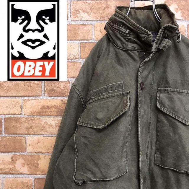【オベイ】m-65 フィールドジャケット　デザイン　ミリタリー　色褪せカーキ