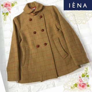 イエナ(IENA)のイエナ（38）チェックのダブルボタンクラシックショートコート (ピーコート)