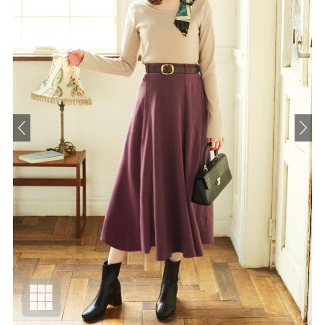 GRL(グレイル)のベルト付き　フレアスカート レディースのスカート(ひざ丈スカート)の商品写真