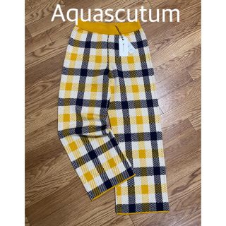 アクアスキュータム(AQUA SCUTUM)の専用【Aquascutum】ホワイトレーベルチェックジャガードニットパンツ/M(カジュアルパンツ)