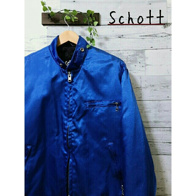 schott(ショット)の【美品】Schott  シングルライダーズ  ナイロンジャケット  メタリック メンズのジャケット/アウター(ライダースジャケット)の商品写真