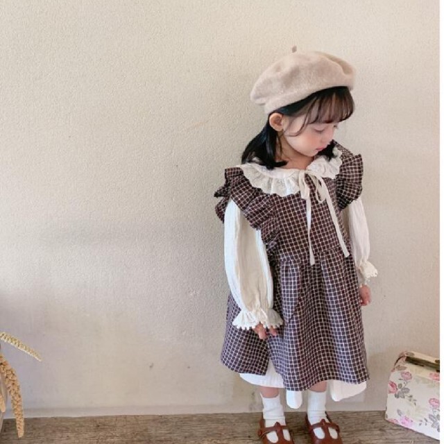 petit main - 韓国子供服 2セット♡ チェック ナチュラルカラー