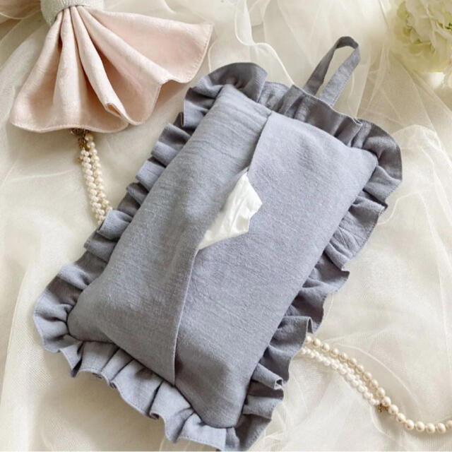 フリルティッシュボックス カバー ケース ハンドメイド♡の通販 by