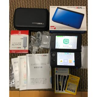 ニンテンドー3DS(ニンテンドー3DS)のニンテンドー3DS LL ブルー×ブラック　新品に近いです。(家庭用ゲーム機本体)