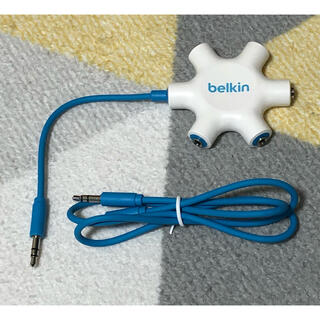 Belkin マルチイヤホンスプリッター イヤホン分配、分岐 ブルー(ヘッドフォン/イヤフォン)