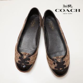 コーチ(COACH)のCOACH コーチ ダニー シグネチャー フラットパンプス M(ハイヒール/パンプス)