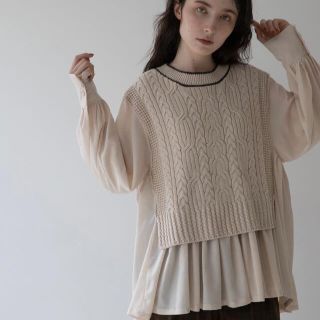 idem Cable Knit Docking Blouse タグ付き(ニット/セーター)