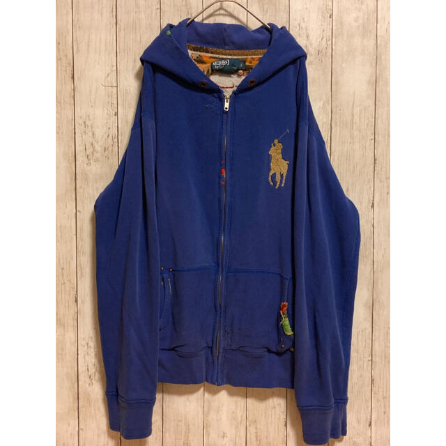 POLO RALPH LAUREN(ポロラルフローレン)のPOLO Ralph Lauren USED加工パーカー TALONジップ メンズのトップス(パーカー)の商品写真