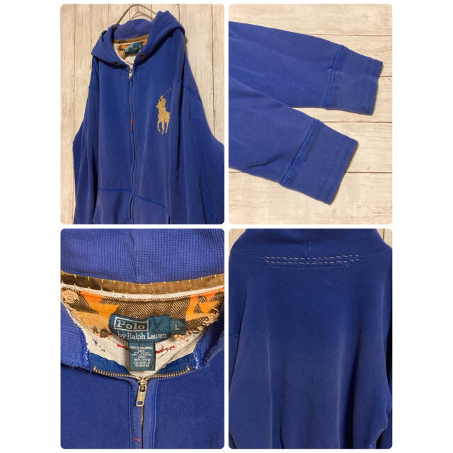 POLO RALPH LAUREN(ポロラルフローレン)のPOLO Ralph Lauren USED加工パーカー TALONジップ メンズのトップス(パーカー)の商品写真