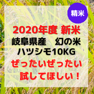 2020年度　新米岐阜県産ハツシモ　玄米10キロ　精米あり(米/穀物)