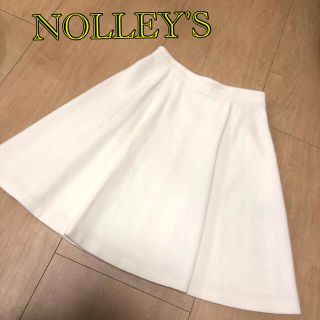 ノーリーズ(NOLLEY'S)の【美品】NOLLEY'S ノーリーズ　スカート　ホワイト(ひざ丈スカート)