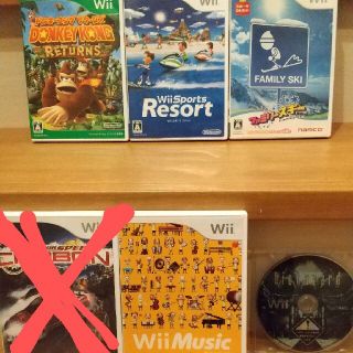 wii ソフト5本セット　ドンキーコングリターンズ他　動作確認済(家庭用ゲームソフト)