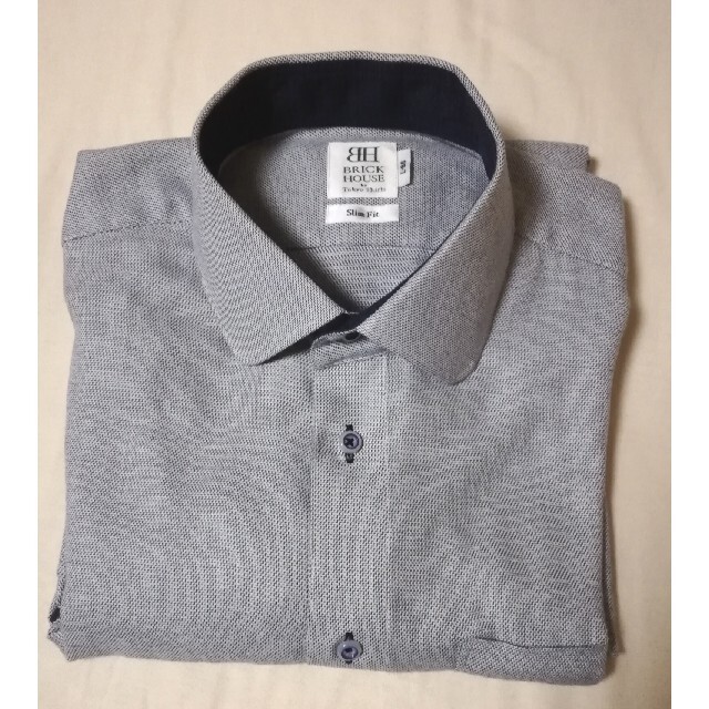ブリックハウス(東京シャツ) Yシャツ ライトグレー 保温性素材 Ｌサイズ メンズのトップス(シャツ)の商品写真