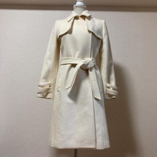 【高品質】 【Harrods】ハロッズ アンゴラ混 ロングコート グレー size2 - ロングコート