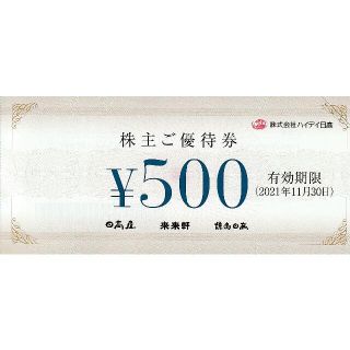 最新★1,000円・ハイデイ日高 株主優待券・日高屋ラーメン・送料無料(フード/ドリンク券)