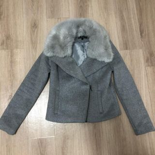 リエンダ(rienda)のWクロスFaux Fur Wool MIXライダースJK(毛皮/ファーコート)