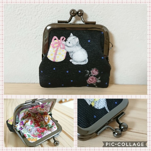 franche lippee(フランシュリッペ)の専用です♪ミニがま口ポーチ ＊セレブキャット＊ ハンドメイドのファッション小物(ポーチ)の商品写真