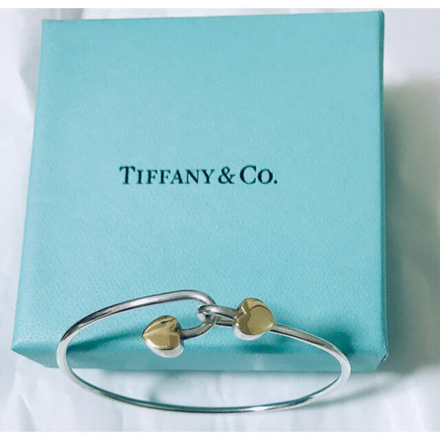 TIFFANY&CO. ティファニー ダブル ハート 925×k18 バングル