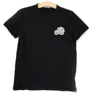 モンクレール(MONCLER)の★希少★ MONCLER Wロゴワッペン Tシャツ Ｍ　ブラック モンクレール(Tシャツ/カットソー(半袖/袖なし))