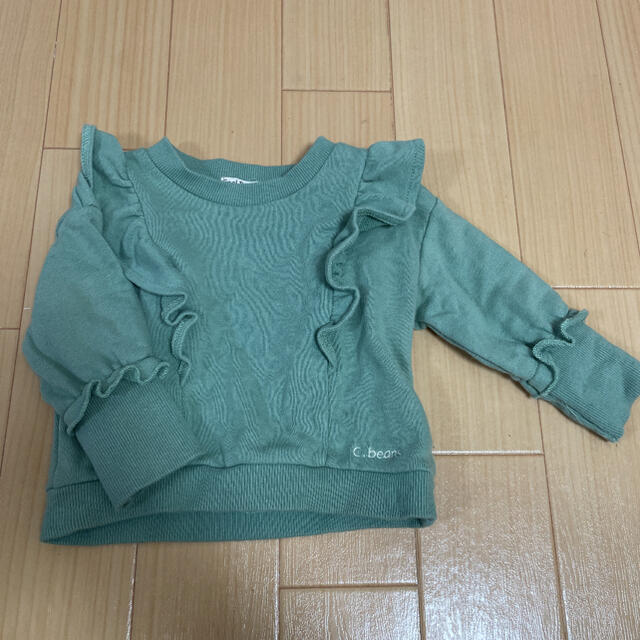 しまむら(シマムラ)のトップス トレーナー グリーン キッズ/ベビー/マタニティのキッズ服女の子用(90cm~)(Tシャツ/カットソー)の商品写真