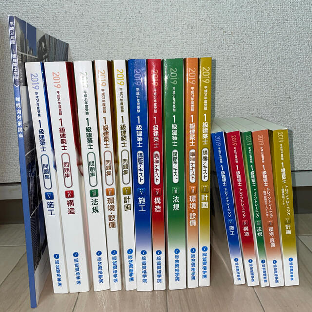 2019年度 総合資格 一級建築士テキストフルセット 新規購入 60.0%OFF