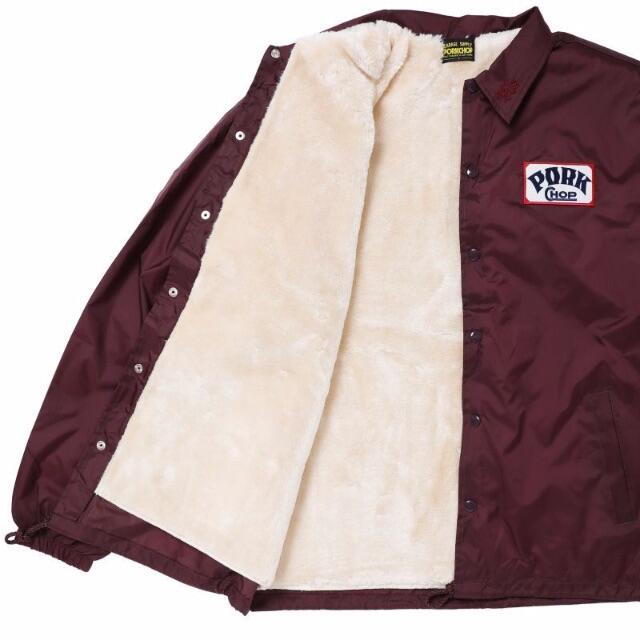 ポークチョップ ボア コーチジャケット PORKCHOP マルーン/Lサイズ ポークチョップ ボア コーチジャケット PORKCHOP マルーン/Lサイズ