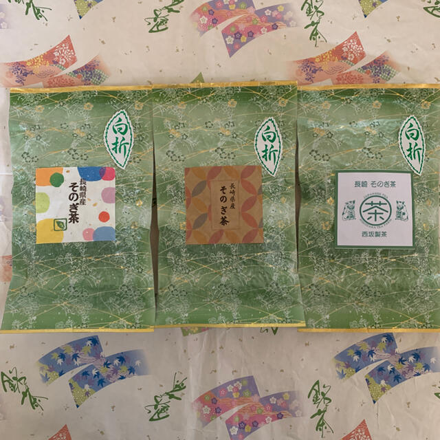 【そのぎ茶】白折80g×3本 緑茶 そのぎ茶 日本茶　長崎県産 ギフト 食品/飲料/酒の飲料(茶)の商品写真