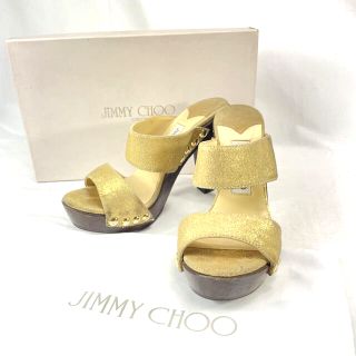 ジミーチュウ(JIMMY CHOO)の専用✴︎ジミーチュウ グリッター スタッズ ダブルストラップ サンダル(サンダル)