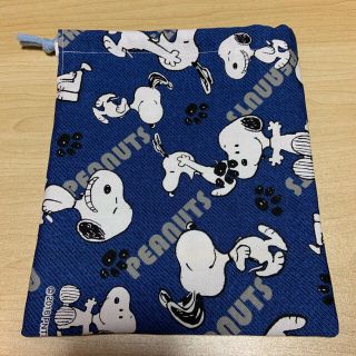 スヌーピー(SNOOPY)の巾着袋(小)スヌーピー 水色(外出用品)