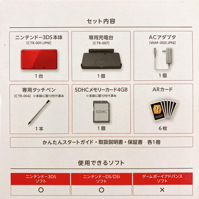 ニンテンドー3DS(ニンテンドー3DS)のNintendo 3DS  本体メタリックレッド エンタメ/ホビーのゲームソフト/ゲーム機本体(携帯用ゲーム機本体)の商品写真