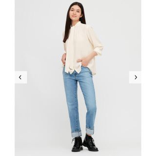 ユニクロ(UNIQLO)のユニクロ レーヨン　ボウタイ　ブラウス　シャツ　長袖(シャツ/ブラウス(長袖/七分))