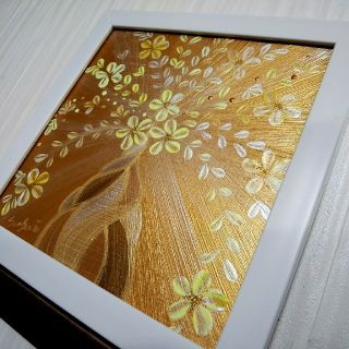 風水開運絵画 金運*幸せの招財樹 金のなる木 花 全体 金運 やる気