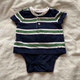 ベビーギャップ(babyGAP)のbabyGAP ベビーギャップ ボーダーロンパース 6-12month 70(ロンパース)