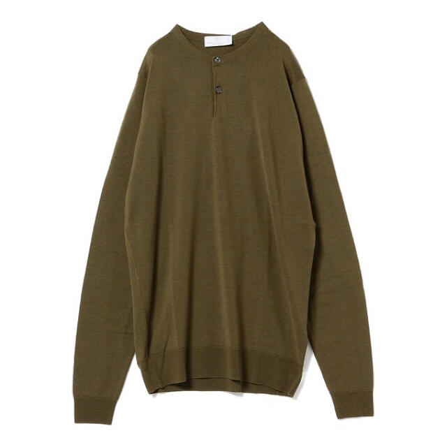 JOHN SMEDLEY / RUSSET ヘンリーネック ニット Lサイズ