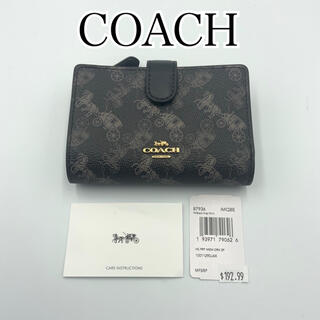 コーチ(COACH)の新品 COACH コーチ 二つ折り財布 ブラック(財布)