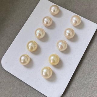 美品　あこや真珠　カット珠　片穴　ペアルース(各種パーツ)