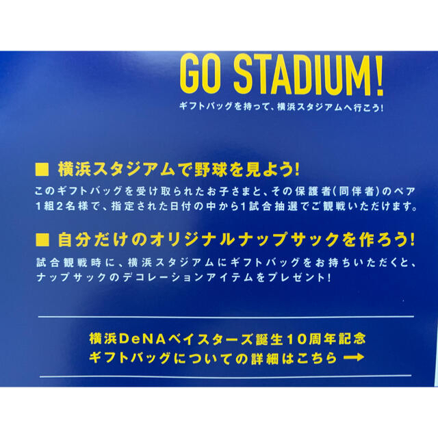 横浜DeNAベイスターズ(ヨコハマディーエヌエーベイスターズ)の横浜DeNA　ベイスターズ　10周年記念　グッズ　ナップザック　タオル　セット スポーツ/アウトドアの野球(記念品/関連グッズ)の商品写真